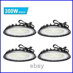 4Pcs 300W UFO LED High Bay Light Industrial Commercial Warehouse Garage Light