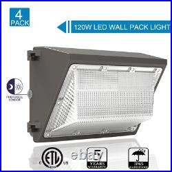 4Pcs LED Wall Pack Lights 120W 15000LM Commercial Outdoor Security Light Fixture