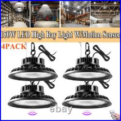 4X 150W UFO Led High Bay Light Commercial Warehouse Factory Lighting Fixture PIR