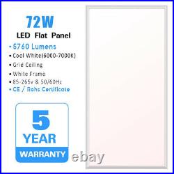 4X LED Flat Panel Light 72W Ultra Thin Edge Lit Bright 2x4ft 5760LM Non-dimmable