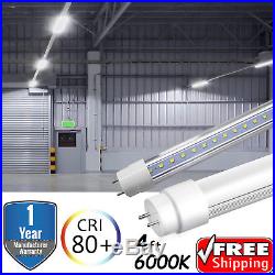 4-100 PACK LED G13 4FT 4 Foot T8 Tube Light Bulbs 18W 6000K CLEAR OR MILKY LENS