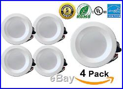 4 Inch LED Downlight 60/12/4/2 Pack 9W Smooth Recessed Retrofit Ceiling Light