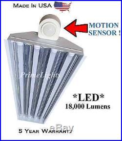 4 Lamp T8 LED High Bay 72Watt Warehouse, Shop, MOTION SENSOR Light NEW