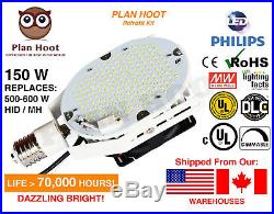 4 Lights 150W LED Retrofit Kit for Shoebox, Parking Street, Pole, Canopy Light