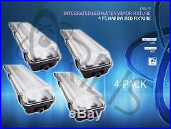 4-PACK 72W 4 Ft. Vapor Water Tight Hardwired LED Fixture 4500K Shop Light IP65