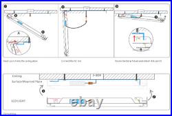 4 PC LED Surface Mounted Flat Panel Light Power Switchable and Dimmable (1'x 4')