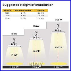 4-PK 150W LED High Bay Light, 5000K, 160lm/watt, UL DLC, 6FT AC Plug