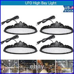 4 Pack 100W UFO LED High Bay Light Commercial Warehouse Factory Industrial Light