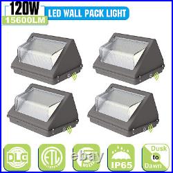 4 Pack 120W LED Wall Pack Light Dusk to Dawn Commercial Outdoor Wall Lamp 5000K