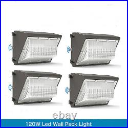 4 Pack 120W Led Wall Pack Light Dusk to Dawn Commercial Outdoor Security Light