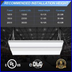 4-Pack 150W LED Linear High Bay Light 22500LM UL Listed Commercial Shop Lights