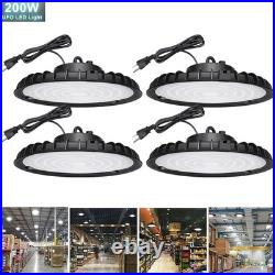 4 Pack 200W UFO LED High Bay Light Industrial Commercial Factory Shop Warehouse
