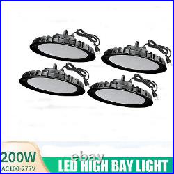 4 Pack 200W UFO Led High Bay Light 200 Watts Factory Commercial Warehouse Light