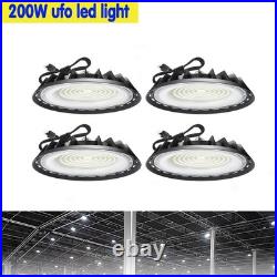 4 Pack 200W UFO Led High Bay Light Commercial Industrial Warehouse Shop Lights
