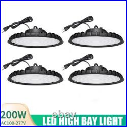4 Pack 200W UFO Led High Bay Light Commercial Industrial Warehouse Shop Lights