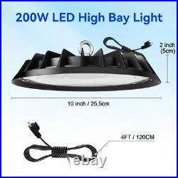 4 Pack 200W UFO Led High Bay Light Commercial Industrial Warehouse Shop Lights