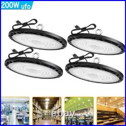 4 Pack 200W UFO Led High Bay Light Shop Industrial Commercial Factory Warehouse