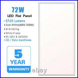 4 Pack 2x4 LED Flat Panel Light Fixture 75 Watt Drop Ceiling Shop Office Lights