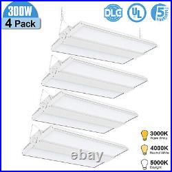 4-Pack 300W LED LinearHigh Bay Light Shop Lights 45000LM, 3000K 4000K 5000K CCT