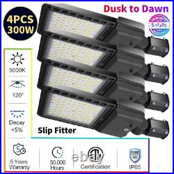 4 Pack 300W LED Parking Lot Light Outdoor, 5000K LED Pole Light with Slip Fitter