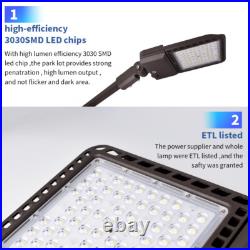 4 Pack 300W LED Parking Lot Light Outdoor, 5000K LED Pole Light with Slip Fitter