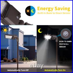 4 Pack 300W LED Parking Lot Light Outdoor, 5000K LED Pole Light with Slip Fitter