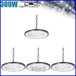 4 Pack 300W UFO LED High Bay Light Shop Lights Industrial Factory Warehouse Lamp
