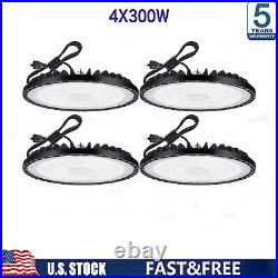 4 Pack 300W UFO Led High Bay Light Commercial Industrial Warehouse Factory 6000K