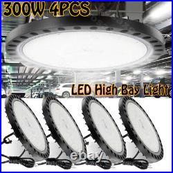 4 Pack 300W UFO Led High Bay Light Factory Warehouse Commercial Led Shop Lights