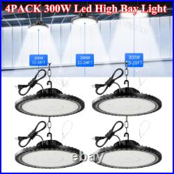 4 Pack 300W UFO Led High Bay Light Factory Warehouse Commercial Led Shop Lights
