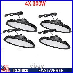 4 Pack 300W Warehouse UFO Led High Bay Light Factory Industrial Commercial Light