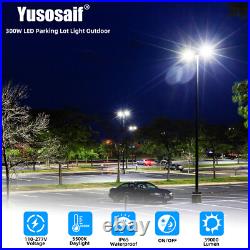 4-Pack 300w LED Parking Lot Lights with Photocell Outdoor Commercial Area Lights