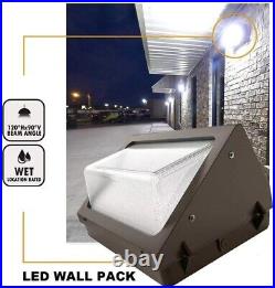 4 Pack 40 Watt LED OUTDOOR WALL PACK 5000K IP65 4,800 Lumens Glass lens