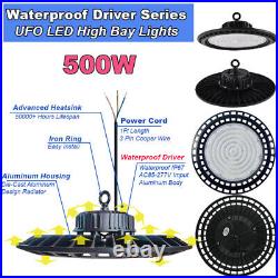 4 Pack 500W UFO LED High Bay Light Garage Industrial Commercial Warehouse Lamp