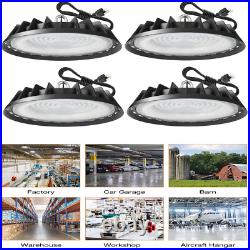 4-Pack 500W UFO LED High Bay Lights for Warehouse/Factory/Shop, 6000K Cool White