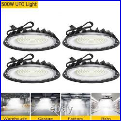 4 Pack 500W UFO Led High Bay Light Warehouse Factory Commercial Industrial Light