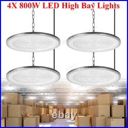 4 Pack 800W UFO Led High Bay Light Factory Warehouse Commercial Led Shop Lights