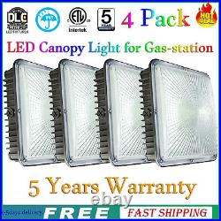 4 Pack LED Canopy Light, Outdoor Commercial Light Fixture, 5400Lumen, AC 110-277V