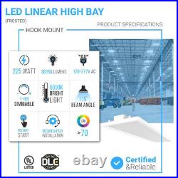 4ft LED Linear High Bay 225W 5000K Warehouse Light Fixtures, Dimmable