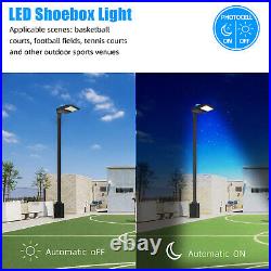 4pcs LED Area Shoebox Light Fixture 200W Dusk To Dawn Led Pole Parking Lot Light