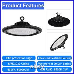 500W UFO LED High Bay Light 50000LM Commercial Warehouse Shop Lighting Fixture
