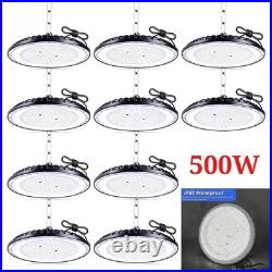500W UFO LED High Bay Light 85-265V Wide Voltage for Factory Warehouse 10 Pack