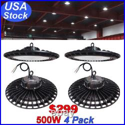 500W UFO LED High Bay Light Shop Lights Warehouse Commercial Lighting Lamp 4PACK