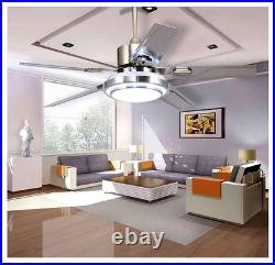 52 Remote Control Ceiling Fan Lamp Light Stainless Steel Chandelier Home Decor