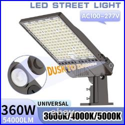54000 Lumens LED Shoebox Light 360W Dusk To Dawn Street Roadway Parking Lot Lamp