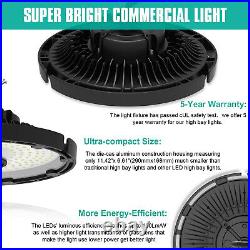 5Pack 150W UFO LED High Bay Light Commercial Warehouse Factory Lighting 15000Lm