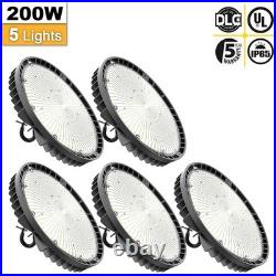 5Pack 200W LED High Bay Light Dimmable Industrial Workshop Lamp 30000lm 5000K