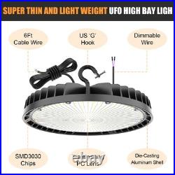 5Pack 200W LED High Bay Light Dimmable Industrial Workshop Lamp 30000lm 5000K