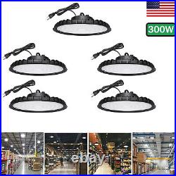 5Pack 300W Warehouse UFO Led High Bay Light Factory Industrial Commercial Light
