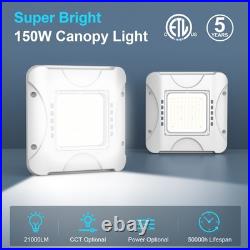 5Pack LED Canopy Gas Station Light 150W Adjustable 4500K/5000K/5700K 21000 Lumen